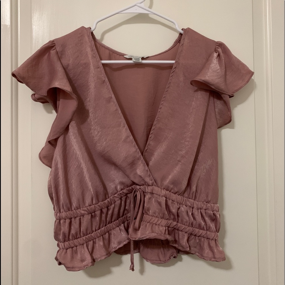 American Eagle Satin Babydoll Top